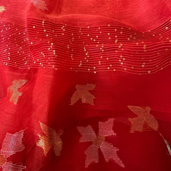 Handloomed self weave motif saree fabric New Firmprice Noreturns Freshofftheloom - Picture 2 of 3